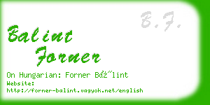 balint forner business card